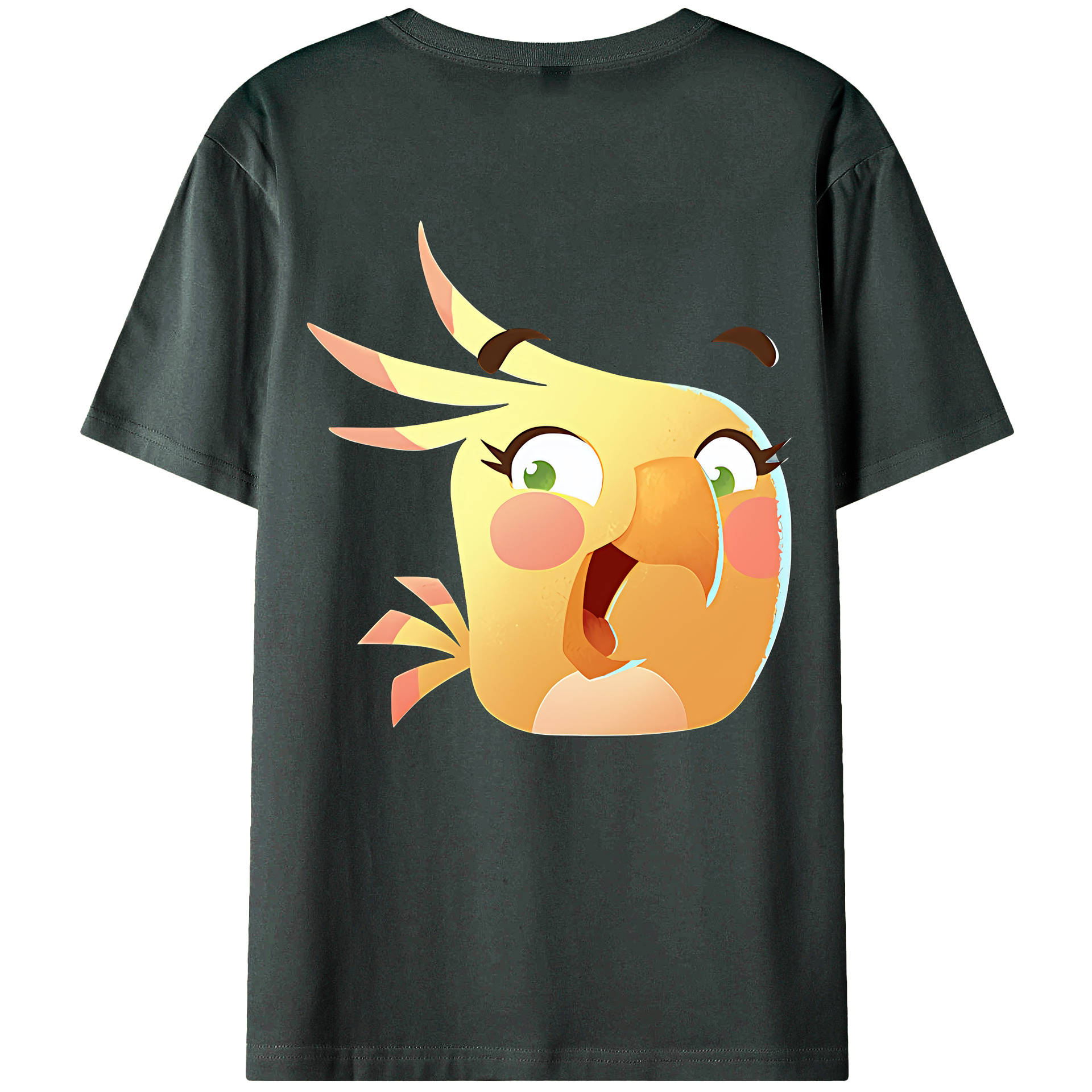 （画像用） Angry Birds アングリーバード 綿100％ メンズ半袖Tシャツ（バックプリント） 通気性